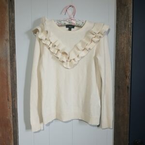 100% Cashmere Off-White Sweater Ladies Size Medium